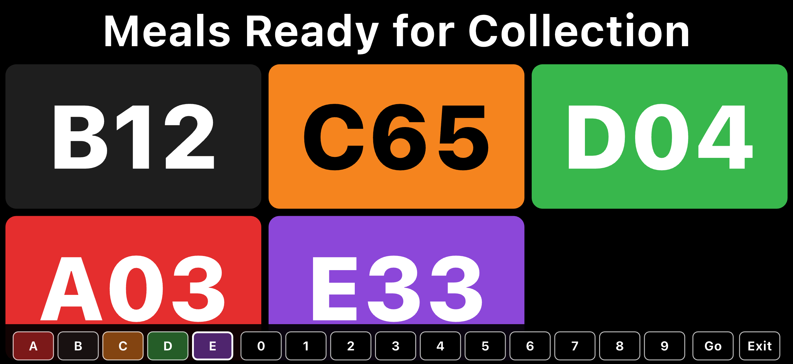 Meal Ready board with the keyboard add row open, showing letter and number keys
